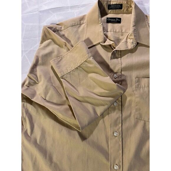 Christian Dior Monsieur Other - Christian Dior Shirt Men’s 16.5 32 Monsieur Tan Long Sleeve Made In USA